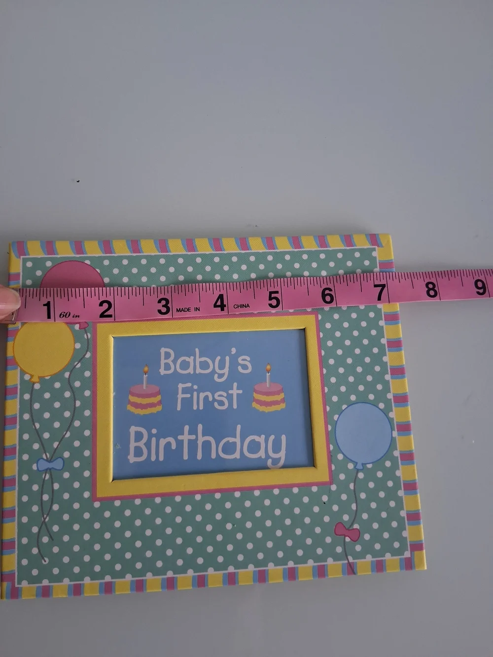 Baby's First Birthday Polka Dot Photo Frame - Pastel Multicolor